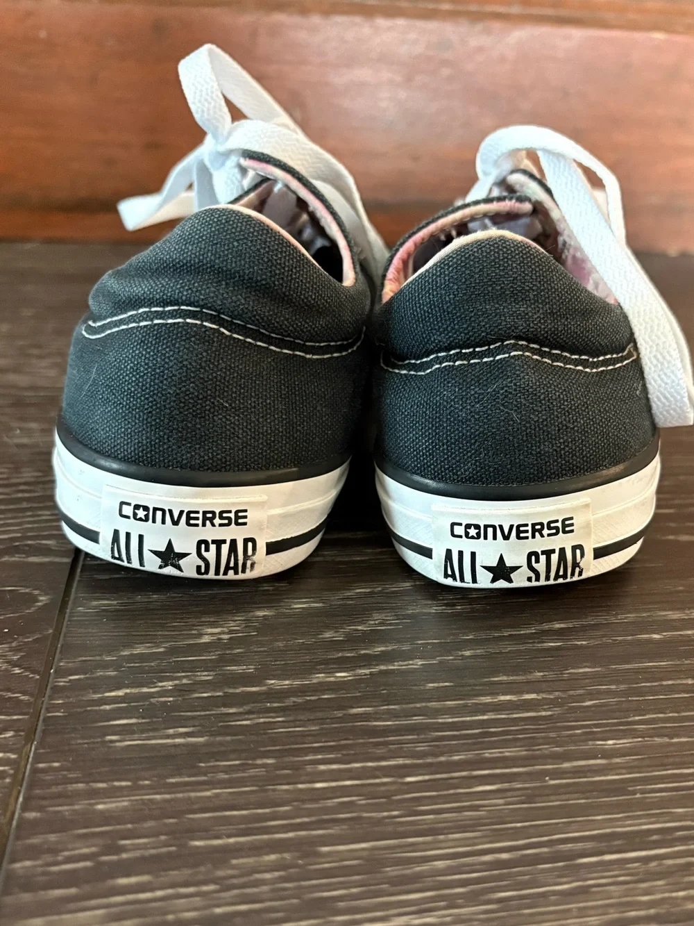 Converse Kids Black Canvas Lace-Up Sneakers with White Accents